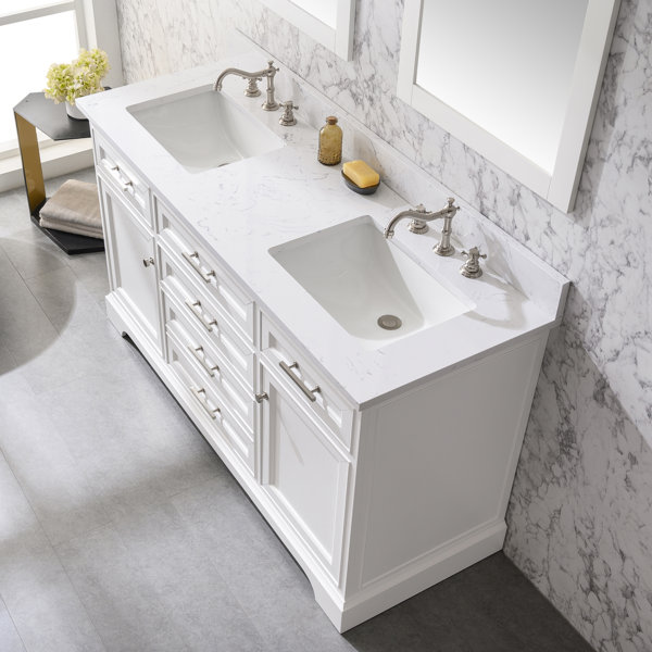 Three Posts™ Currahee 60'' Freestanding Double Bathroom Vanity with